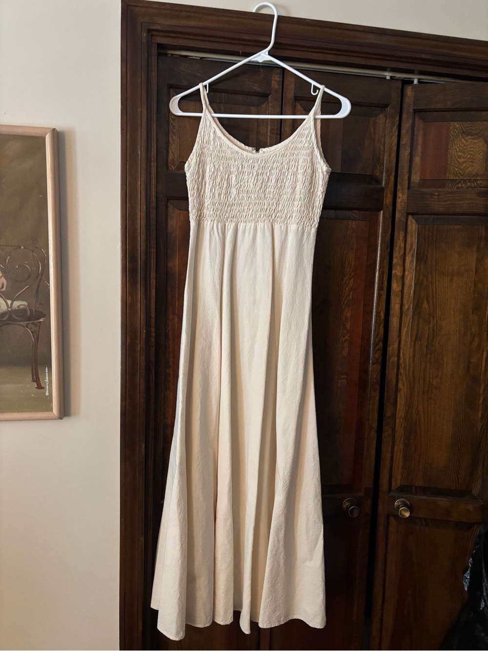 M.A.S.U.D Cream Maxi Dress with Exposed Zipper